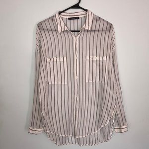 Mango pin striped sheer button up.